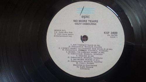 Ozzy Ozbourne - No More Tears - Vinyl LP record - Epic records - 1991 - VG