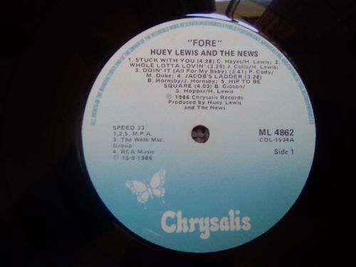 Huey Lewis and the News - FORE - Vinyl LP record - Chrysalis Records - 1986 - EX