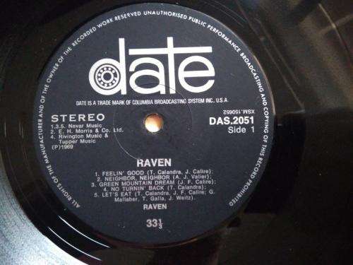 Raven - Raven - Vinyl LP record - DATE Records - 1969 - VG