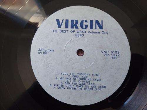 UB40 - The Best Of UB40 (Zimbabwe Press) Vinyl LP record - Virgin records - 1991 - EX