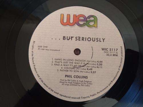 Phil Collins - But Seriously - Vinyl LP record - WEA Records - 1989 - EX
