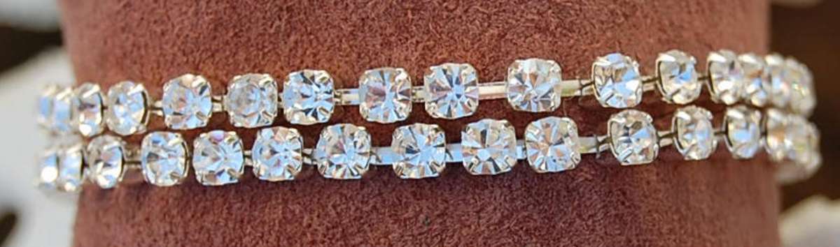 TWO DIAMANTE BRACELETS