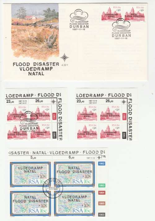 RSA 1987 Flood Disaster FDC 4.22.1 & Blocks