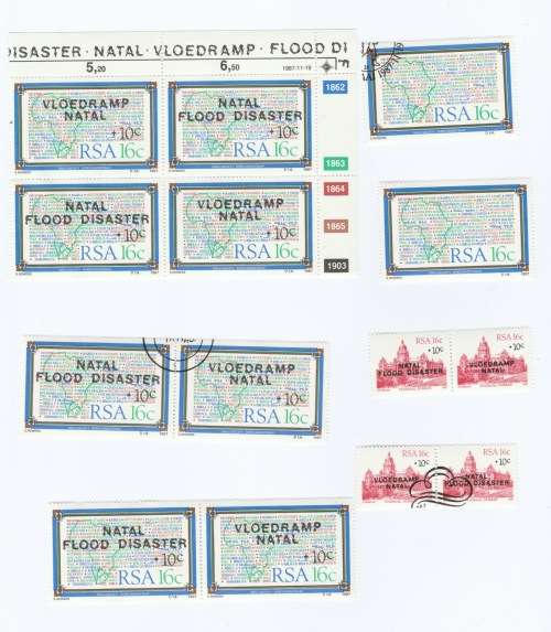 RSA 1987 Flood Disaster FDC 4.22.1 & Blocks