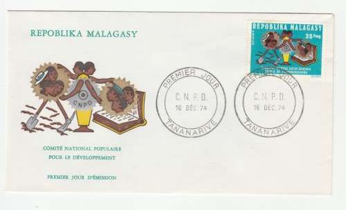 1974 Madagascar Premier Jour - Comittee of national population developement FDC
