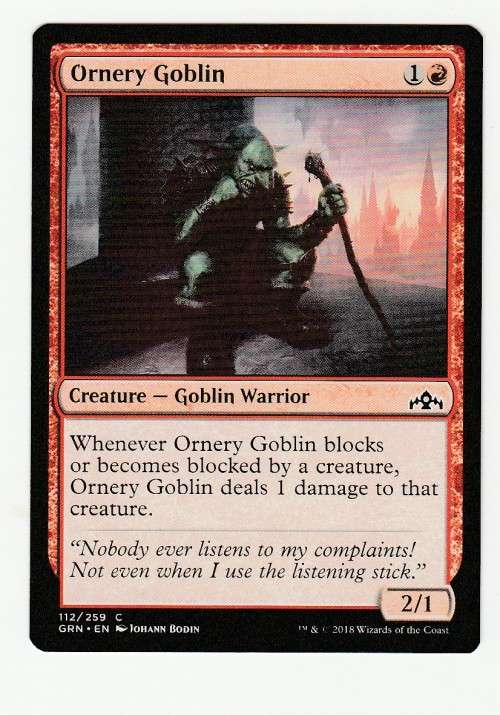 Magic the Gathering 2018 (NM) - Ornery Gobling - Common - Guilds of Ravnica