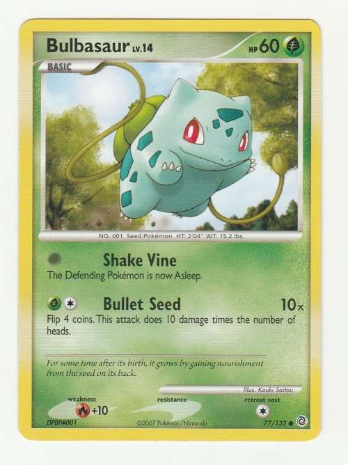 Pokemon 2007 - Gen IV Diamonds and Pearl Series Secret Wonders Bulbasaur - 77/132 - Common