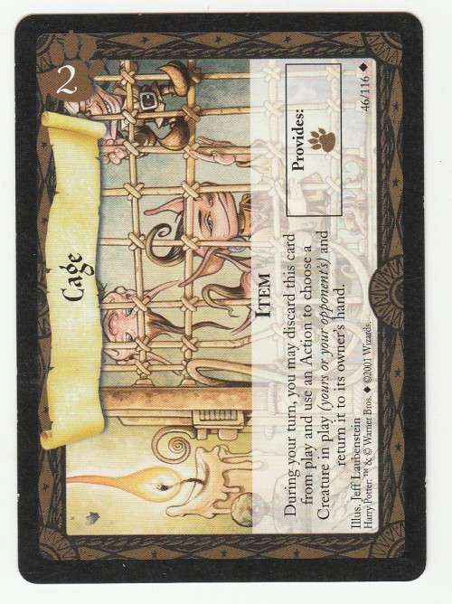 2001 Wizards Harry Potter Trading Card Game Cage 46/116