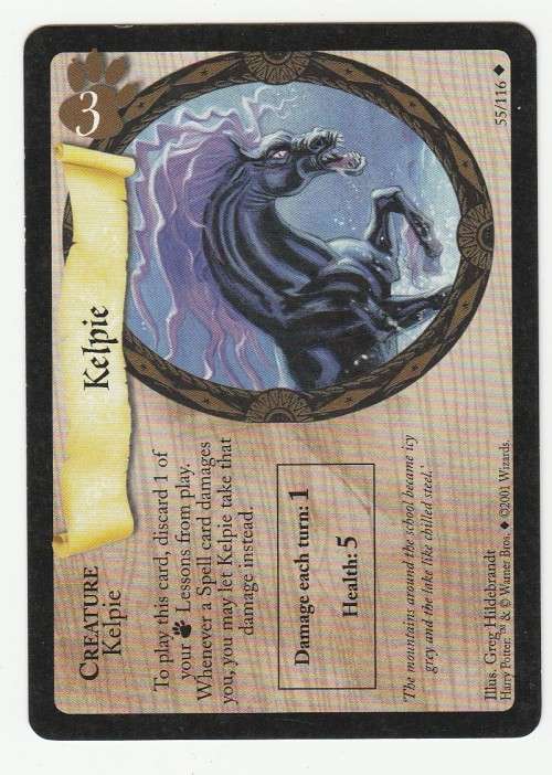 2001 Wizards Harry Potter Trading Card Game Kelpie 55/116