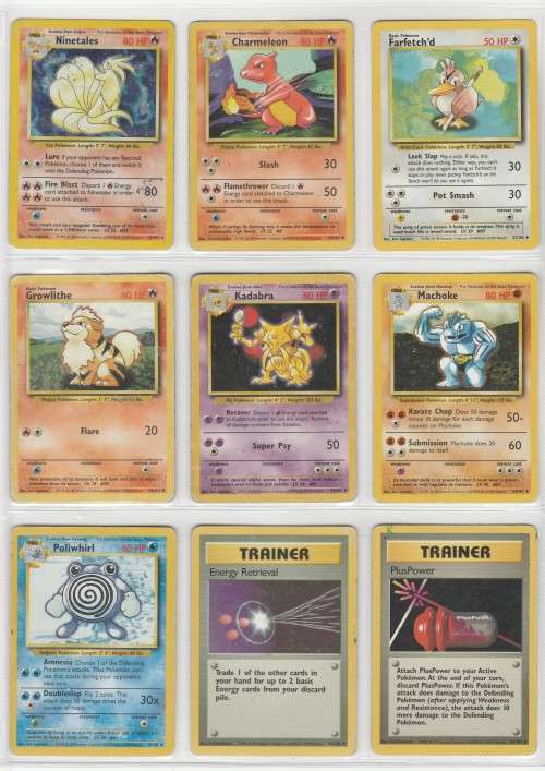 1995, 96, 98 Nintendo Creatures GAMEFREAK Pokemon - Gen I Base Set - 43 Random Cards Set 3