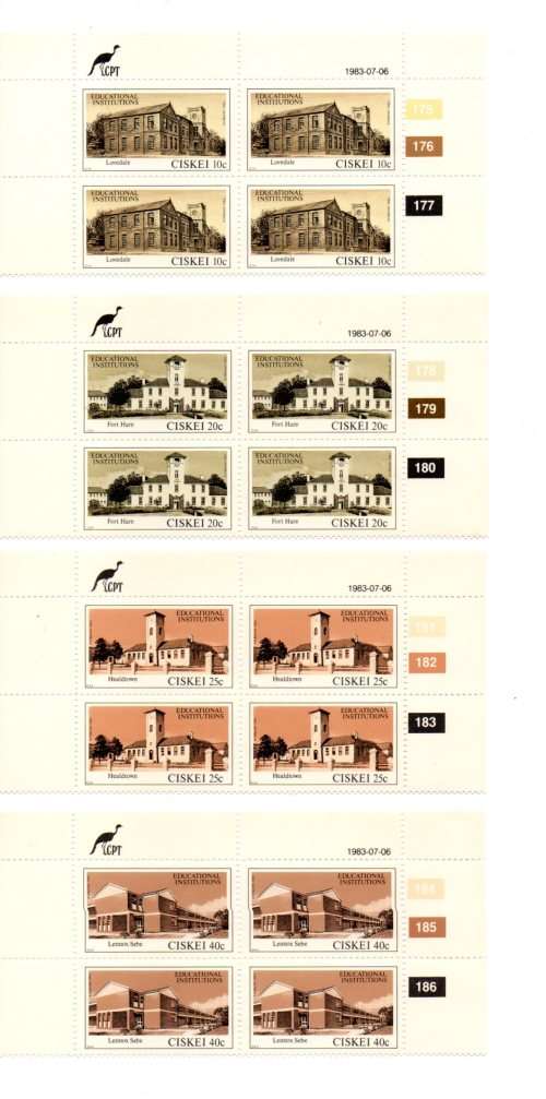 Ciskei 1983/07/06 Educational Institutions Control Block Set