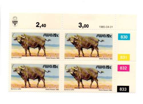 South-West Africa 1985/04/01 Additional Stamp Value 3rd Definitive Series Control Block
