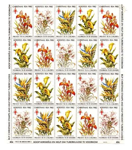 RSA 1982 Christmas Prevent TB Stamps