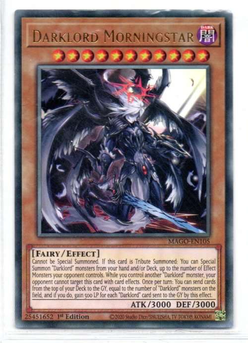 Yu-Gi-Oh!  - Darklord Morningstar - 1st Ed/Rare - Maximum Gold (MAGO-EN105)