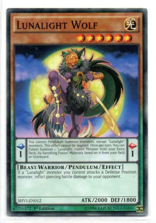Yu-Gi-Oh! - Lunalight Wolf - 1st Ed/Common - Shining Victories (SHVI-EN012)