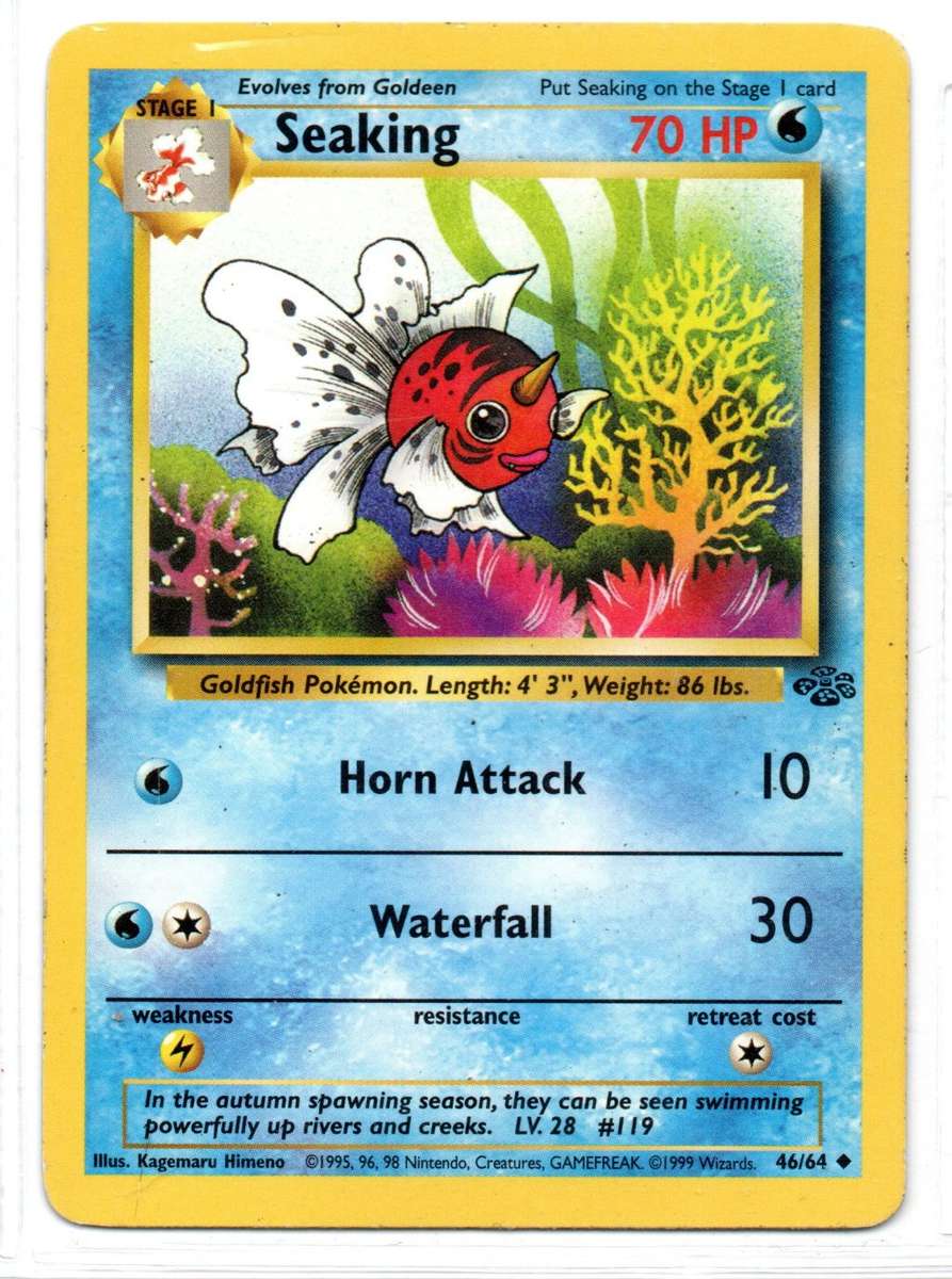 1995, 96, 98 Nintendo Creatures GAMEFREAK - Jungle Pokemon Seaking 46/64 Uncommon