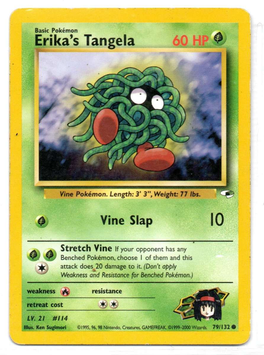 1995, 96, 98 Nintendo Creatures GAMEFREAK - Gym Heroes Pokemon Erika`s Tangela 79/132 Common