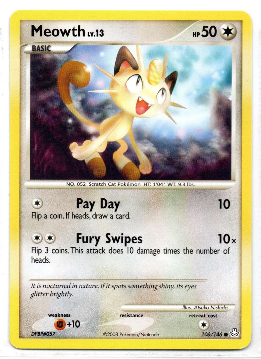 2008 Pokemon/Nintendo - Legends Awakend - Meowth 106/146 Common