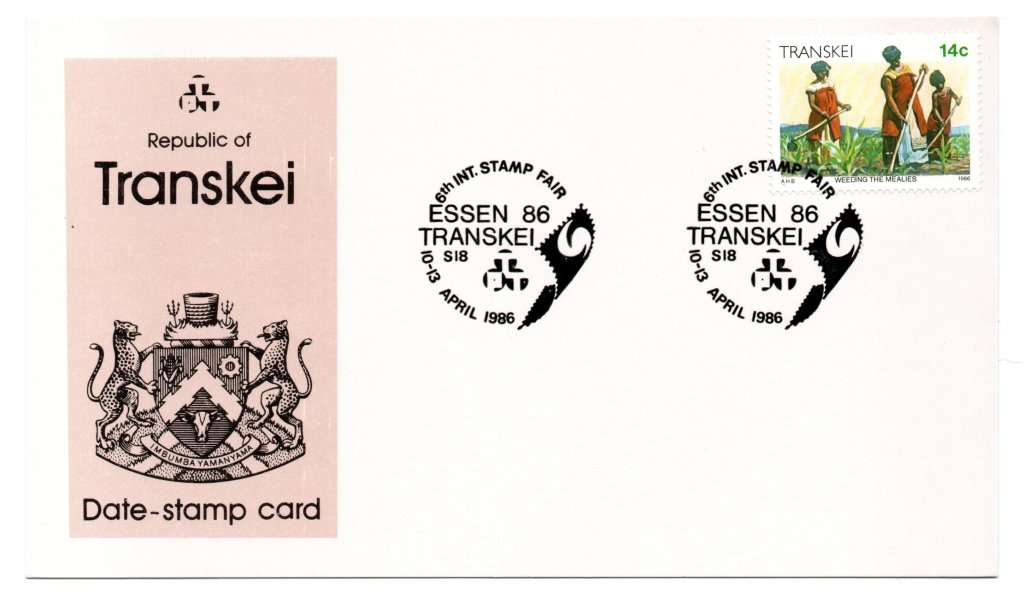 1986 Transkei ESSEN 86 Date-Stamp Card S18