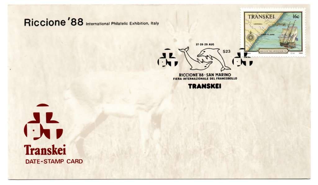 1988 Transkei RICCIONE `88 San Marino Date-Stamp Card S23