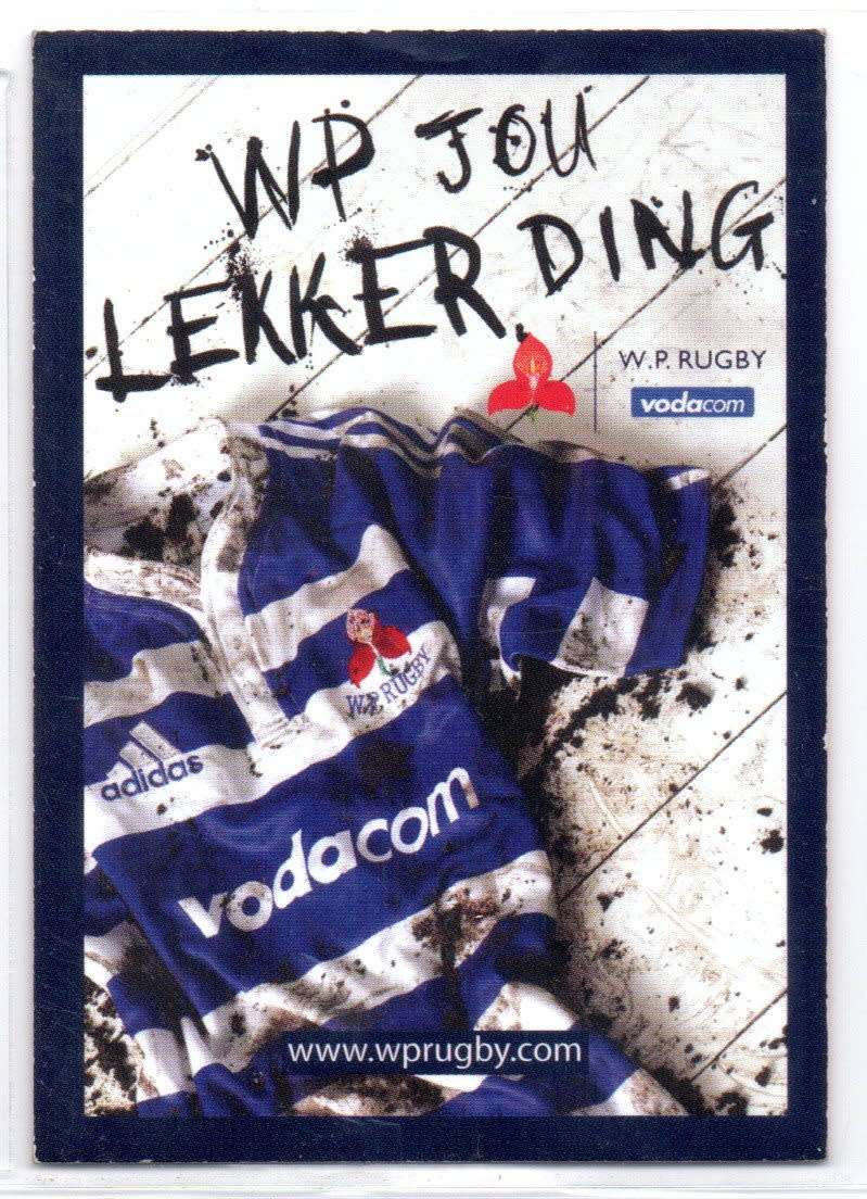Big Ball Rugby Trading Cards 2009 Currie Cup WP - WP jou lekker ding