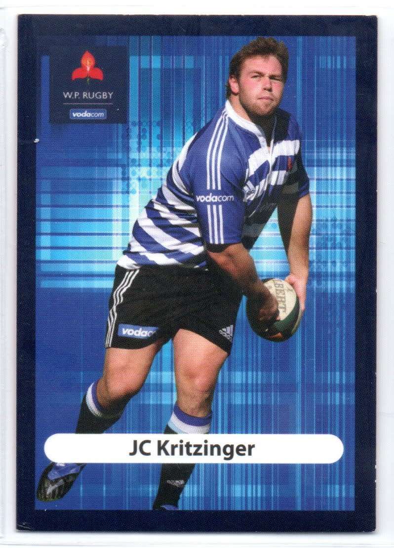 Big Ball Rugby Trading Cards 2009 Currie Cup WP - JC Kritzinger