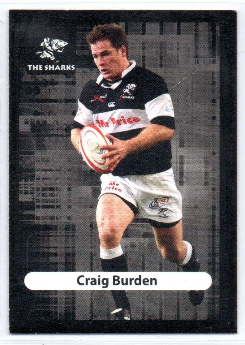Big Ball Rugby Trading Cards 2009 Currie Cup The Sharks - Craig Burden