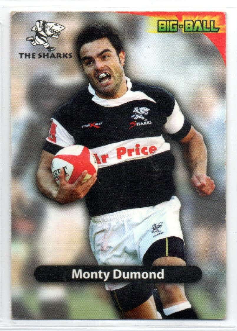 Big Ball Rugby Trading Cards 2010 Currie Cup The Sharks - Monty Dumond