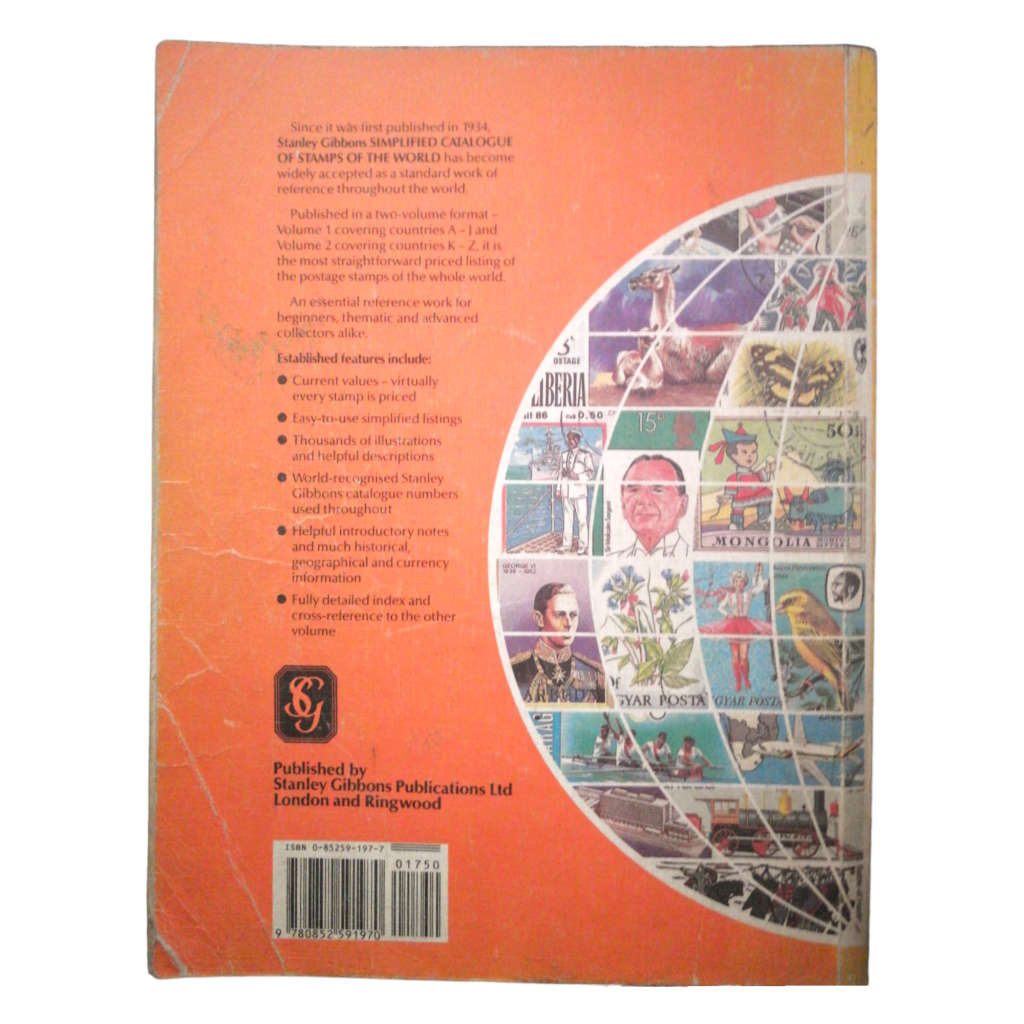 1989 Stanley Gibbons Simplified Catalogue- Stamps Of The World- Volumes 1 and 2 Softcover