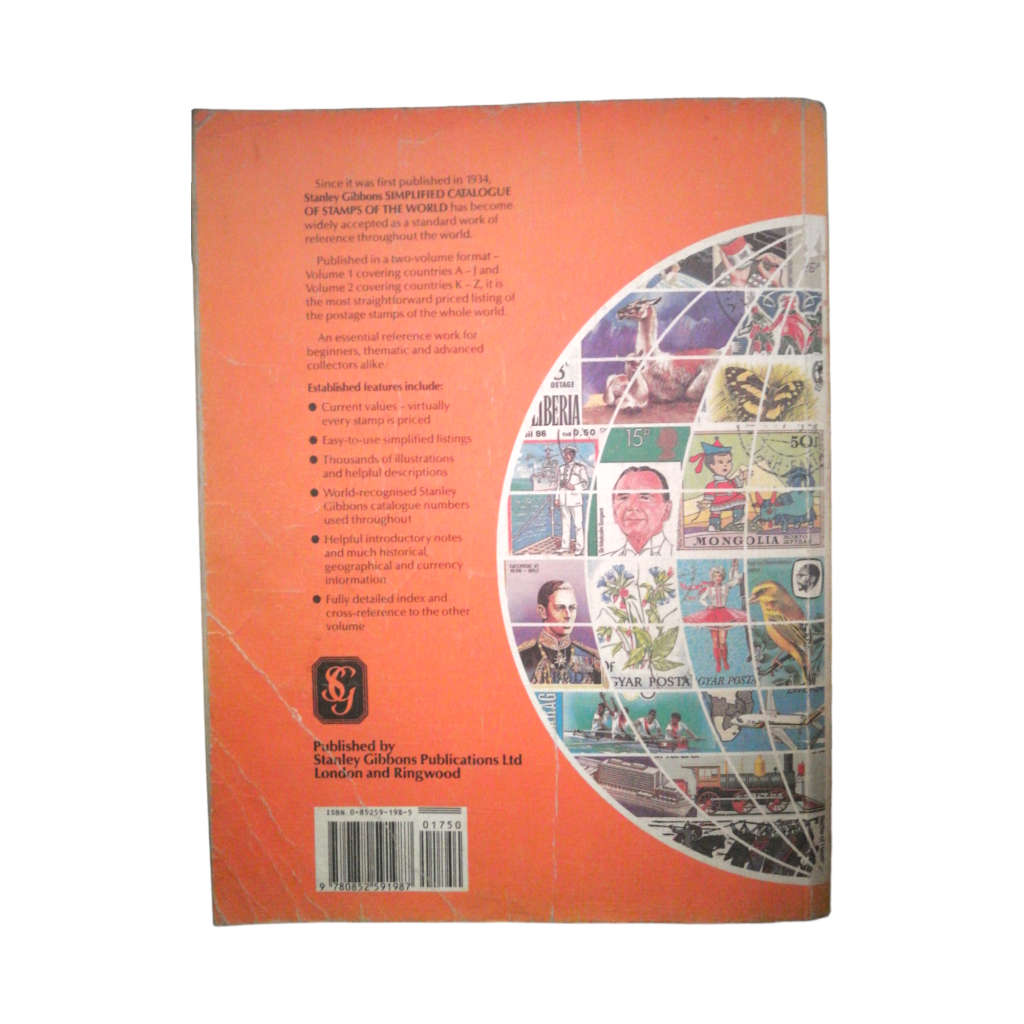 1989 Stanley Gibbons Simplified Catalogue- Stamps Of The World- Volumes 1 and 2 Softcover
