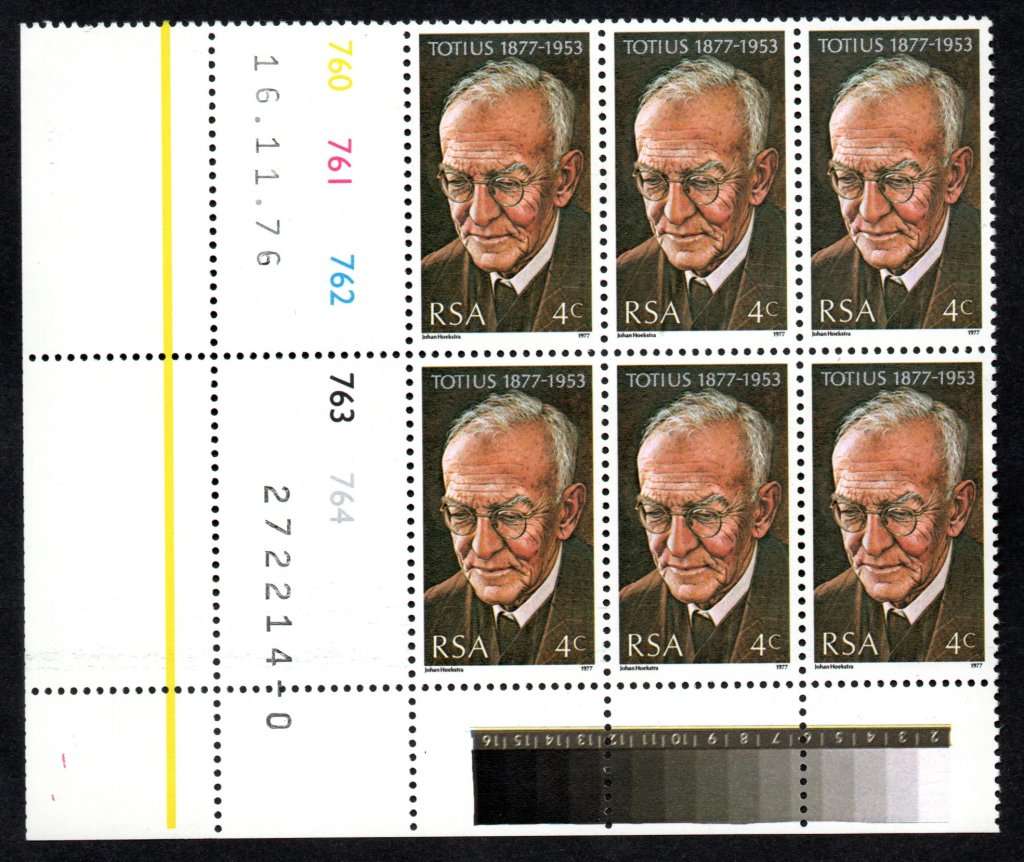RSA 1977/02/21 Birth centenary of Prof J du Toit Control Blocks