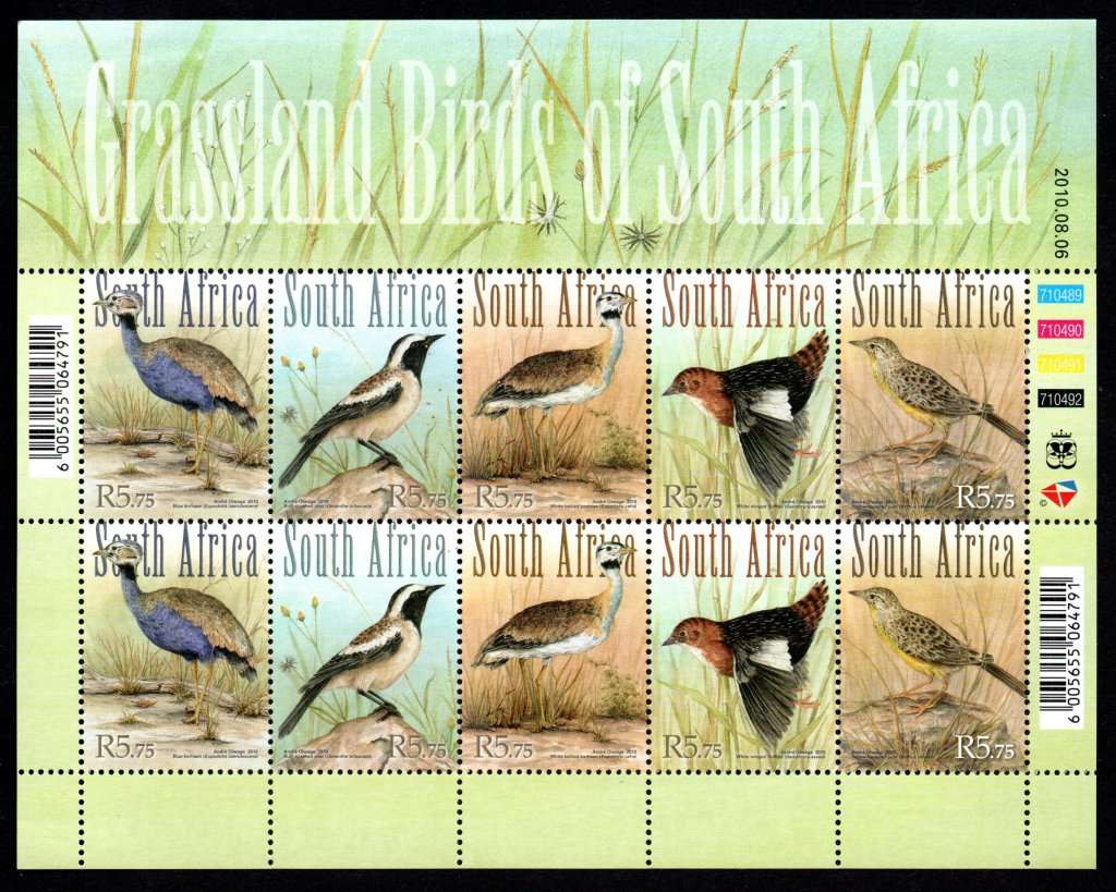 RSA 2010/08/06 Grassland Birds of SA Complete Sheet