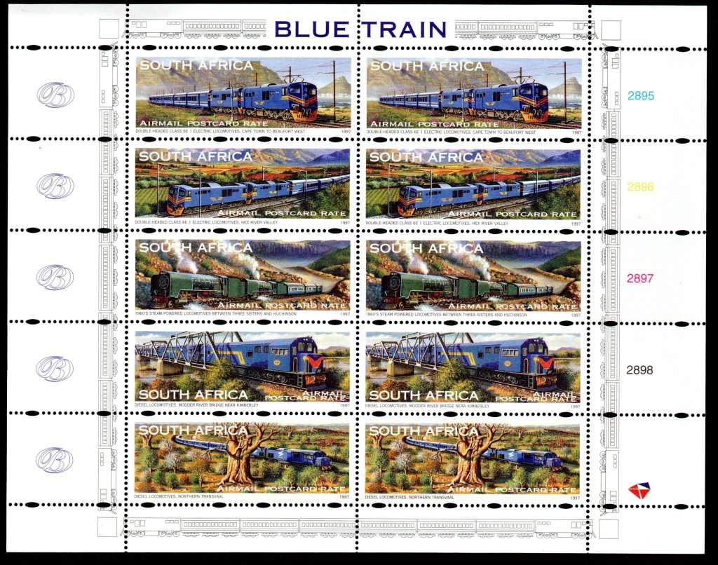 RSA 1997/08/01 Blue Train Complete Sheet of 10