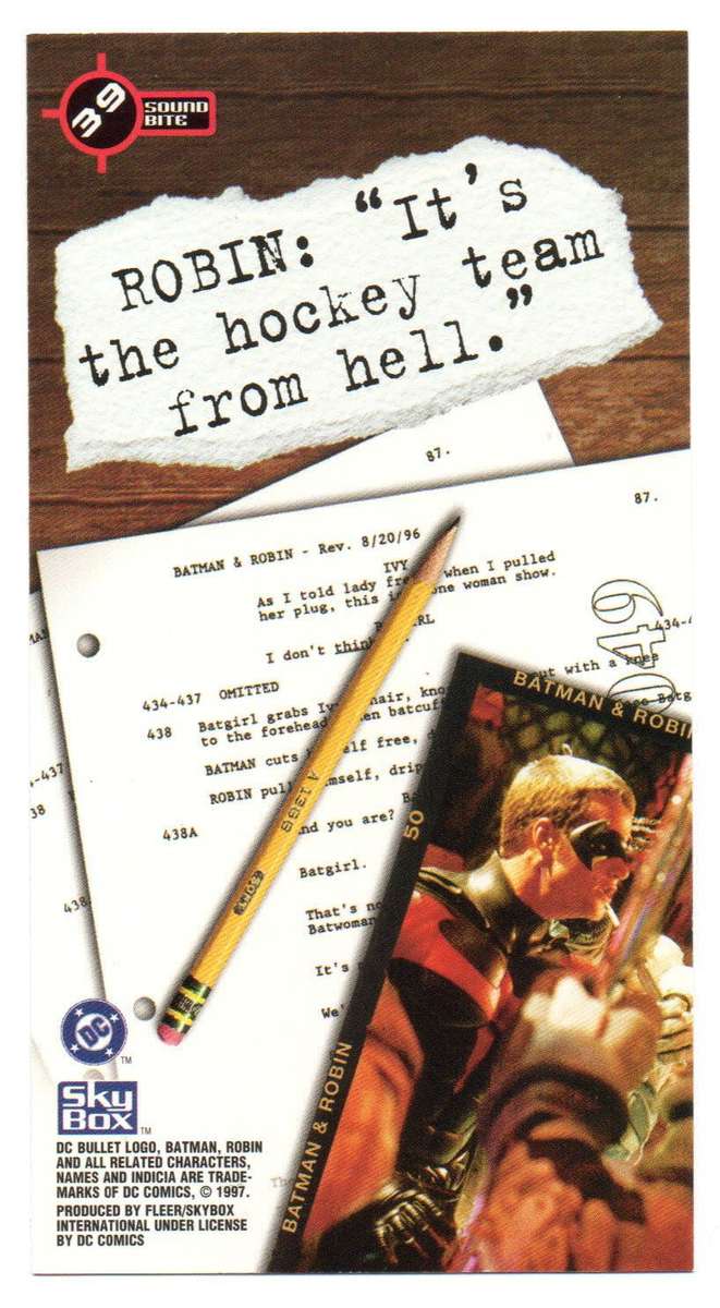 SkyBox Premium 1997 DC Batman & Robin - 39 Robin