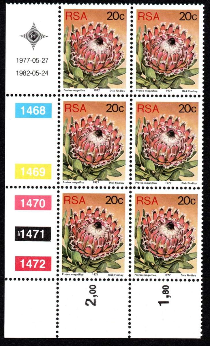 RSA 1977/05/27 & 1982/05/24 3rd Definitive issue 20c Control Blocks