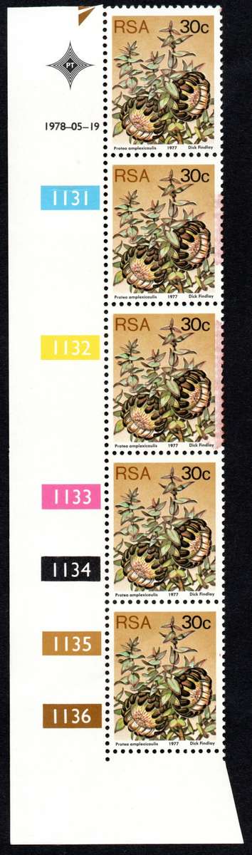 RSA 1978/05/19 RSA 3rd Definitive issue 30c Control Blocks (Strip of 5)