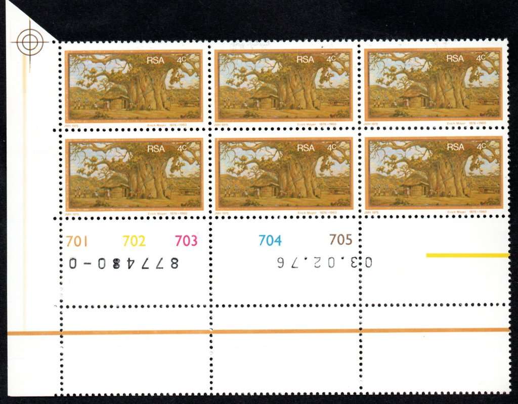 RSA 1976/02/03 Birth Centenary of Erich Mayer 4c Control Blocks