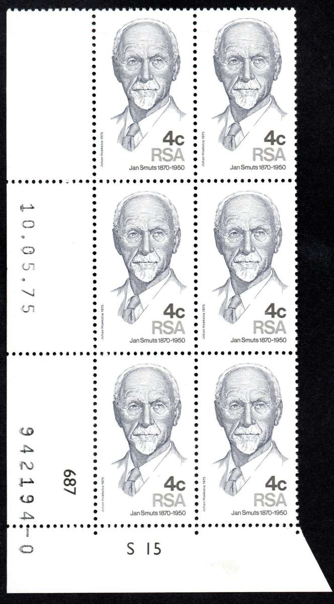 RSA 1975/05/10 105th Anniversary of Birth of Jan Smuts Control Blocks