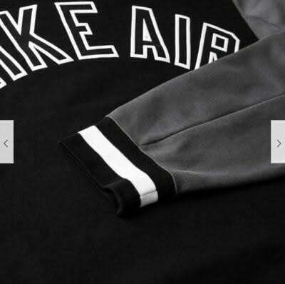 Men`s Nike Air Fleece Crewneck Sweatshirt Black/Grey (LOOSE FIT) CN9123-010 - Size Medium