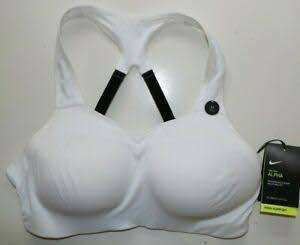 Nike Pro Alpha Women Training Sports High Support Bra White/Black - Size M (D-E)