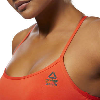 Reebok Women`s Training Front Rack Sports Bra Carotene DH6708 - Size Extra Large