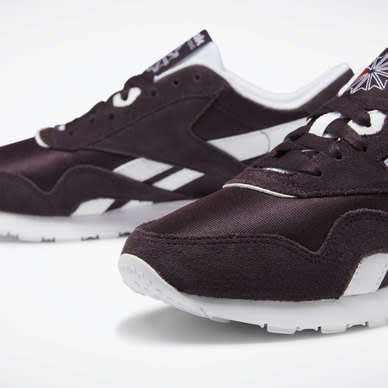 Women`s  Reebok Classic Nylon Shoes DV5809 Eggplant/White - Size 6