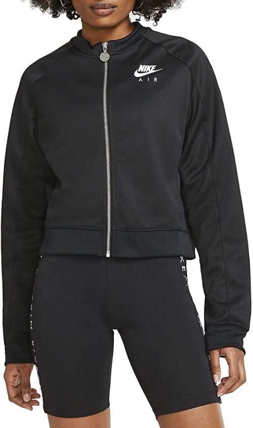 Women`s Nike Air Jacket Full Zip Casual Wear Black/White CJ3132-010 - Size Medium