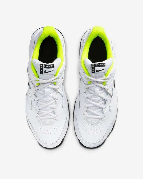Men`s Nike Court Lite 2 White/Black-Volt/Lime AR8836-107 - Size 8