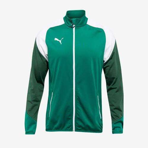 Men`s Puma Esito 4 Poly Tricot Jacket Green/Puma White/Dark Green 655223 - Size Large
