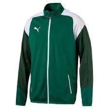 Men`s Puma Esito 4 Poly Tricot Jacket Green/Puma White/Dark Green 655223 - Size Large