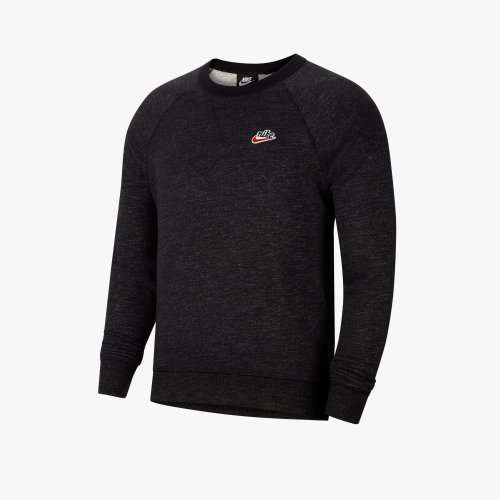 Men`s Nike Heritage Crew Sweat Black Heather CN9681-011 - Size Medium