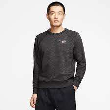 Men`s Nike Heritage Crew Sweat Black Heather CN9681-011 - Size Medium