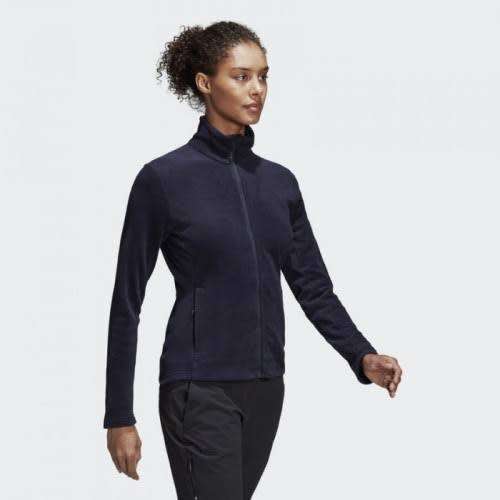 Women`s ADIDAS Sportswear Fleece Jacket Tivid Blue CY8693 - Size Large