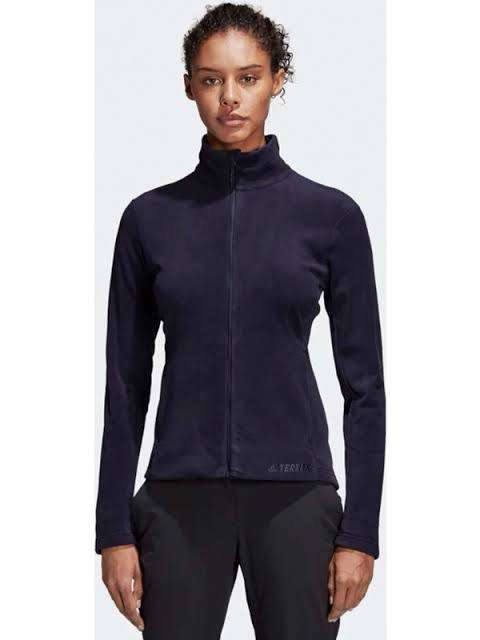 Women`s ADIDAS Sportswear Fleece Jacket Tivid Blue CY8693 - Size Large